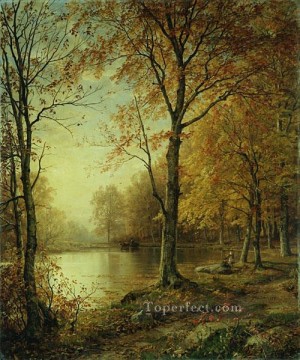  William Oil Painting - Indian Summer scenery William Trost Richards